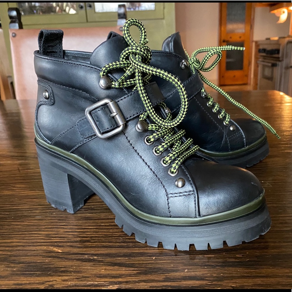 Miu Miu Chunky lace up booties (Sold Out)